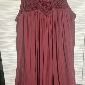 LOFT Maternity Burgundy Lace Swing Dress | Sleeveless | NWT | Size S